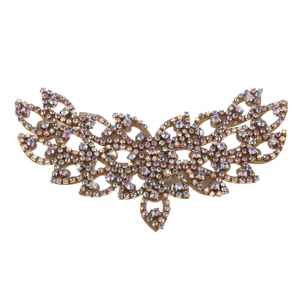 Сделай Сам пришить Кристалл Золотой AB горный хрусталь Аппликация Свадебные