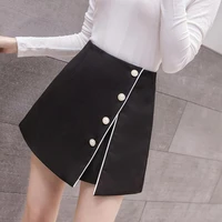 new women high waist shorts korean fashion irregular single breasted shorts skirts spring summer casual culottes