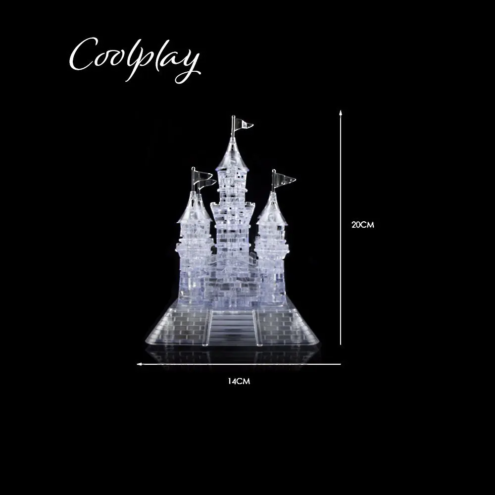 EBOYU(TM) 3D головоломка в сборе хрустальный замок Музыкальная с красивым музыкальным