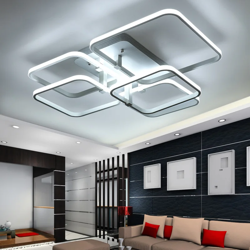 Квадратная акриловая алюминиевая подсветка Fiveying для гостиной спальни комнатное