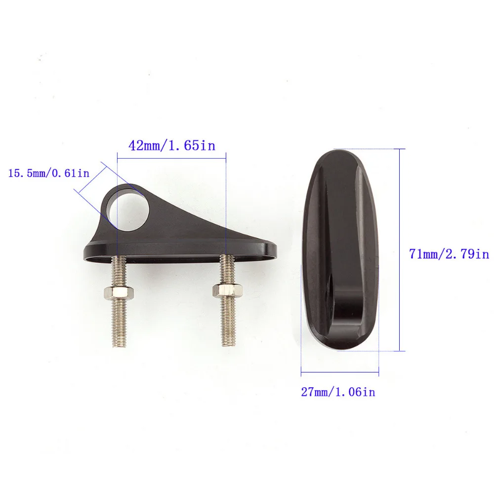 Черное Алюминиевое Крепление FX на боковое зеркало заднего вида мотоцикла