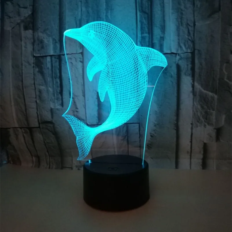 Цветная сенсорная 3d лампа иллюзия светодиодный ночник USB настольная для детей