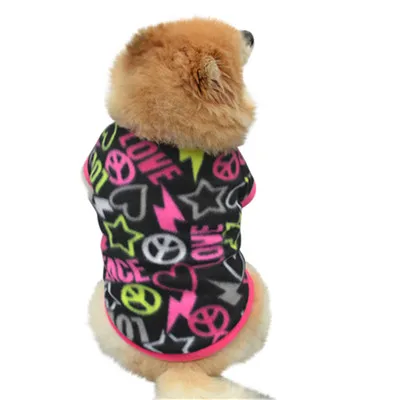 Мультфильм Pet Летняя куртка для собаки зимняя одежда маленький большой собака кошка ворсистый теплый флис Одежда Щенок Одежда для собак Одежда - Цвет: Black