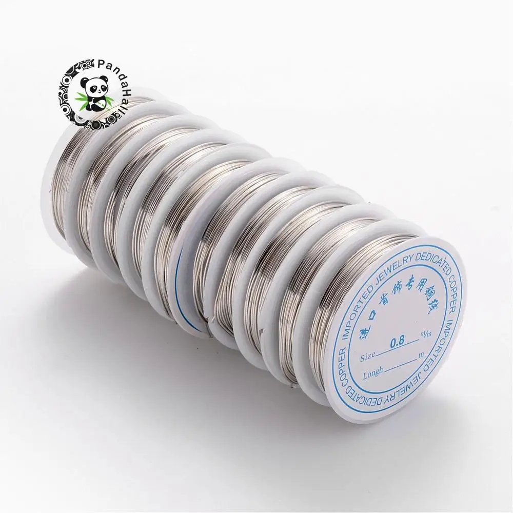 

0.8mm Copper Jewelry Wire Nickel Free Silver Color about 3m/roll