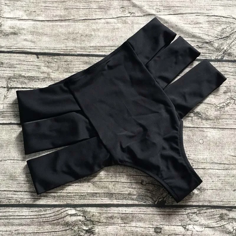 Черный S-XL, высокая талия, женские бикини, шорты,, Elactic, женские плавки, 5 цветов, купальный костюм, пляжная одежда, стринги, шорты - Цвет: Черный
