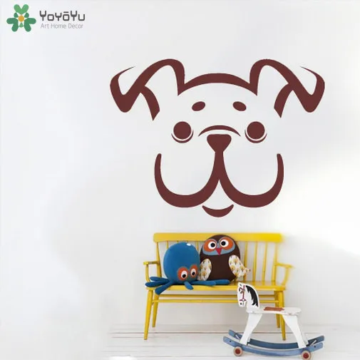 

Cute Dog Wall Decal Dog Head Pattern Vinyl Wall Stickers For Kids Rooms Nursery Bedroom Art Animal Home Decor Modern DesignSY376