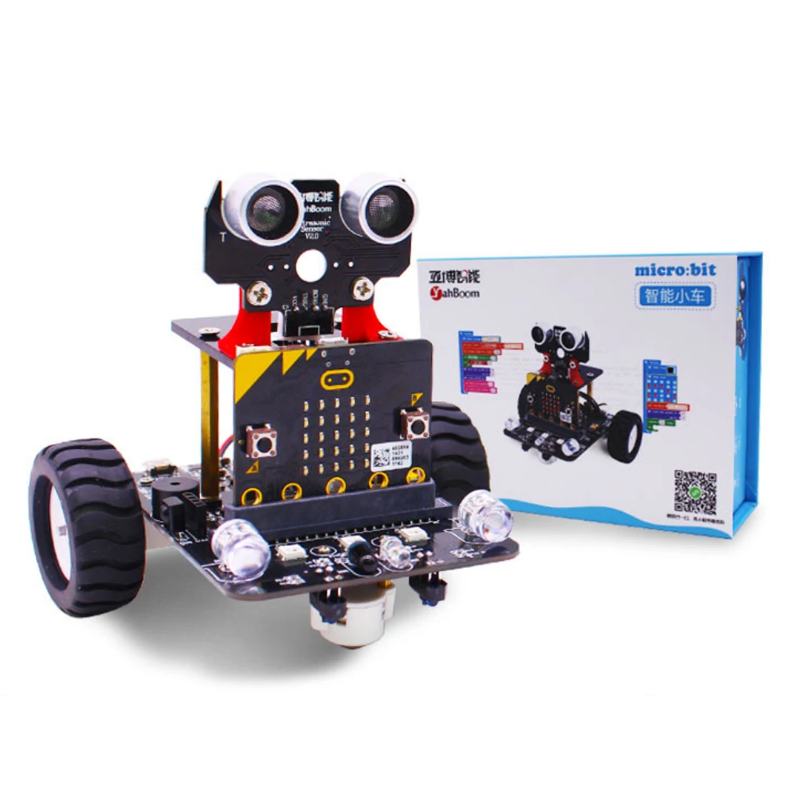 Graphical Programmable Robot Car with Bluetooth IR and Tracking Module Steam Robot Car Toy for Micro:bit BBC (Without Mainboard)