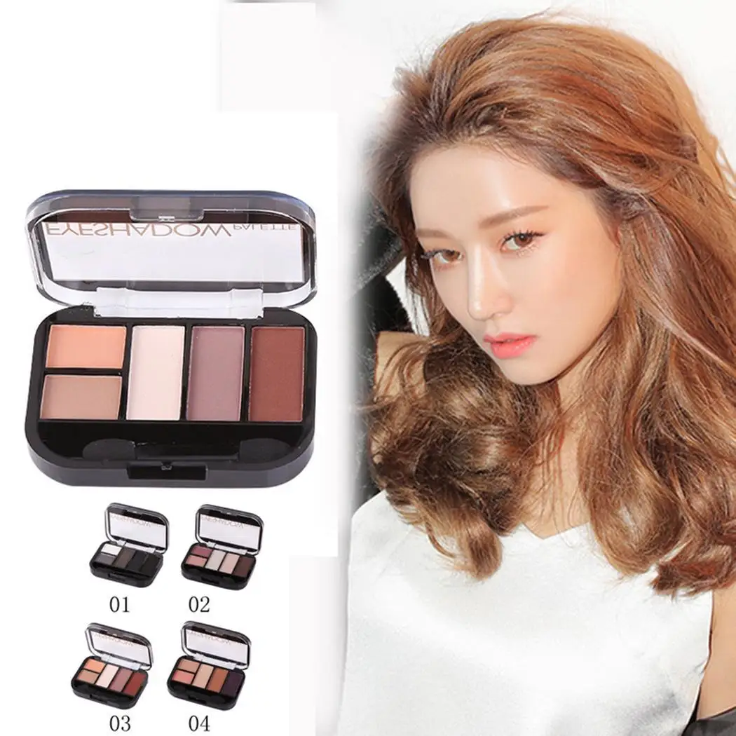 5 цветов Профессиональная палитра теней для глаз мерцающий матовый Повседневный