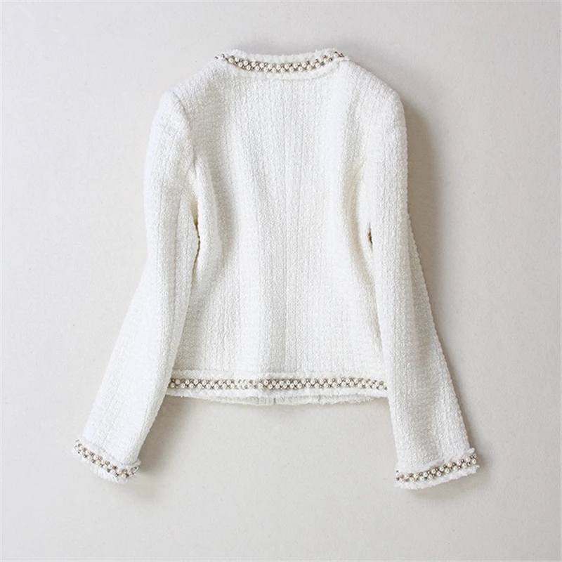 Модный брендовый блейзер для женщин Роскошный жакет с жемчугом и бусинами