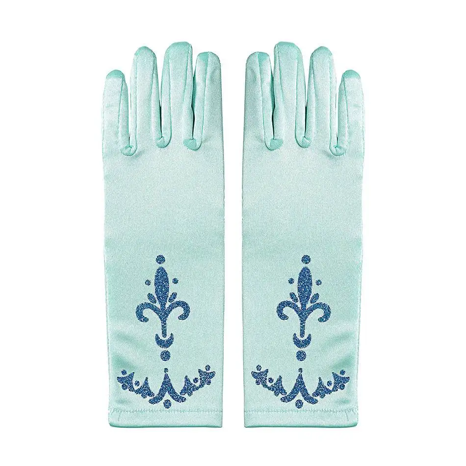 Light Blue Платье принцессы для девочек; длинные перчатки для дня рождения, Хэллоуина; вечерние аксессуары для костюмированной вечеринки; варежки для девочек; Свадебные перчатки - Цвет: Light Blue