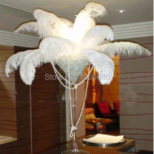 

EMS Free Shipping! 100pcs/lot 45-50 18-20" Top quality White ostrich feathers ostrich plumages plumes