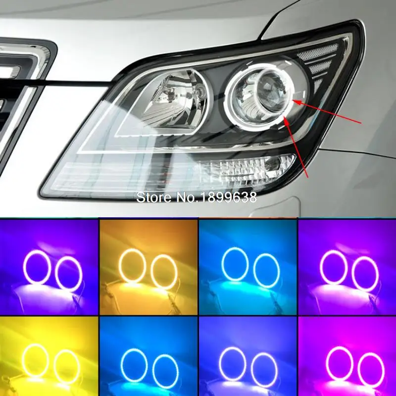 Супер яркий 7 цветов RGB комплект светодиодов глаза ангела с дистанционным