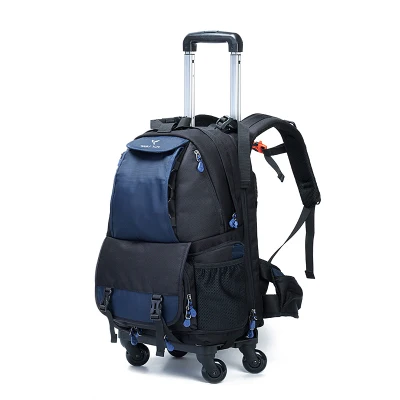 Dark blue Новая тележка чемодан для камеры Сумка Дорожная сумка для камеры на ремне задняя тяга большая емкость портативный SLR багаж для мужчин и женщин - Цвет: Dark blue