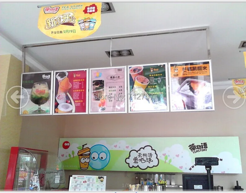 Односторонняя алюминиевая рама со светодиодной подсветкой Панель меню для