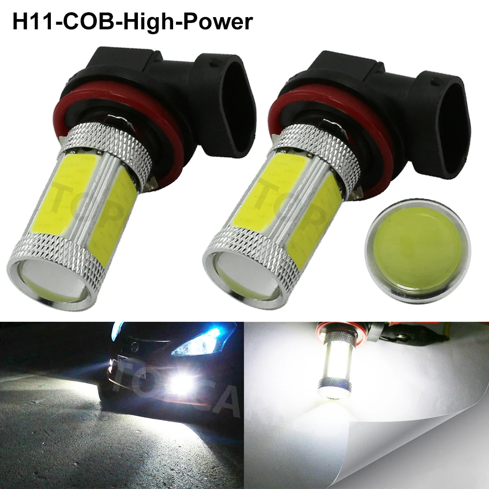 2 шт. H11 COB светодиодный противотуманный фонарь для автомобиля 20 Вт высокой