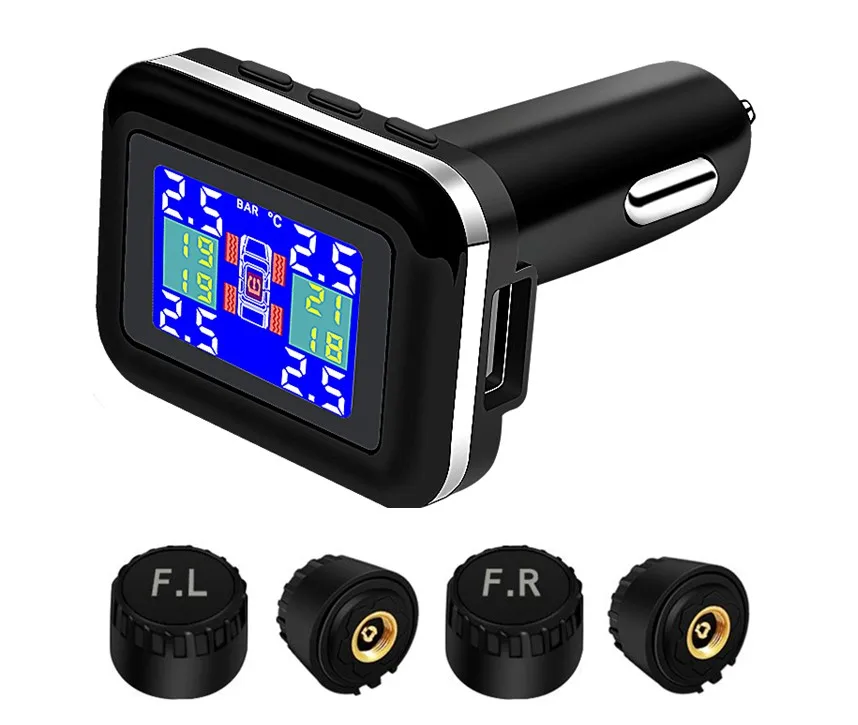 Система контроля давления в шинах TPMS с ЖК дисплеем и 4 внешними датчиками|tires