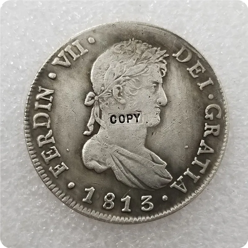 1813 испанская 8 Reales копия памятных монет-Реплика монет медаль коллекционные