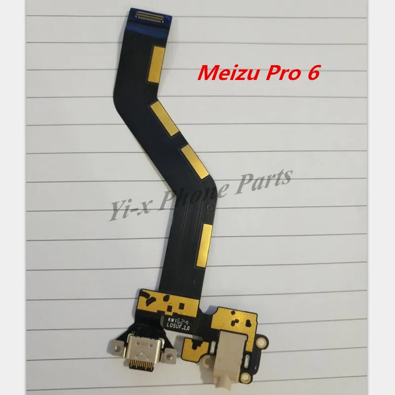 

10 шт., модуль микрофона + USB плата с зарядным портом, гибкий кабель, соединительные детали для Meizu Pro 6, 5,2 дюйма, мобильный телефон, запасные час...