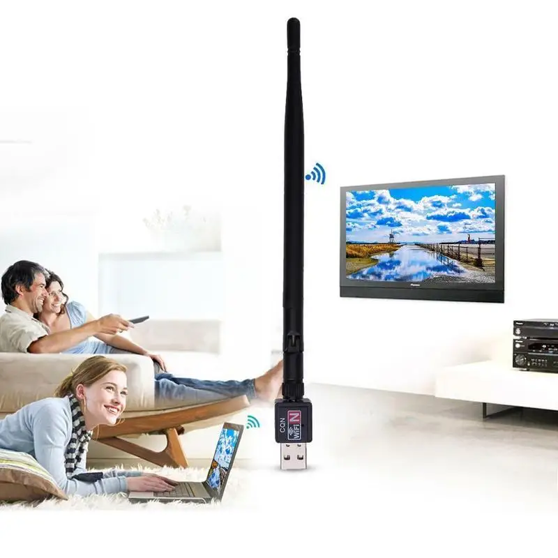 Внешняя компьютерная карта Usb 150 с беспроводной антенной прием Wifi м адаптер 2 дБ
