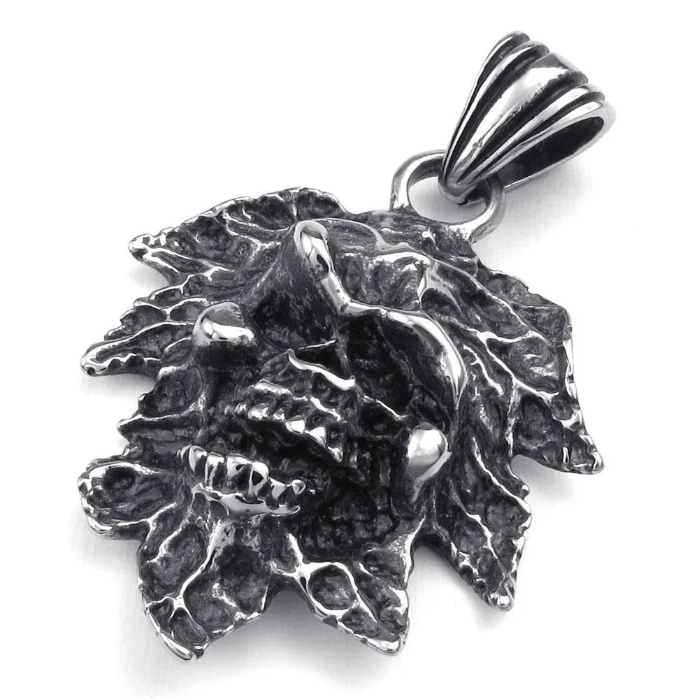 2015 Real Hot Jewelry Heavy Unisex's Biker Gothic Skull Stainless Steel Pendant Fashion Height 4.6cm Width 3.6cm|pendant of the sea lion|pendant
