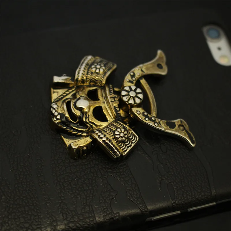 1 шт. EDC латунная маска самурая IPHONE X XS мобильный телефон держатель индивидуальный