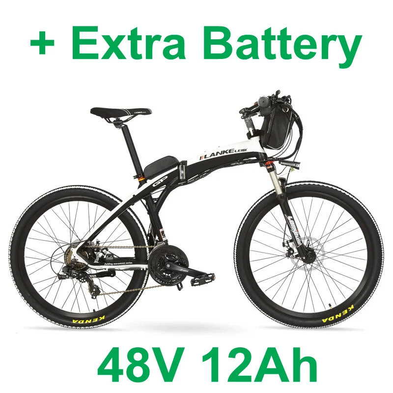 48V 12Ah Black Plus Lankeleisi GP для электрического велосипеда, складной велосипед, 26 дюймов 36/48 V, 240 W, дисковый тормоз, быстро складывающаяся, горный велосипед - Цвет: 48V 12Ah Black Plus