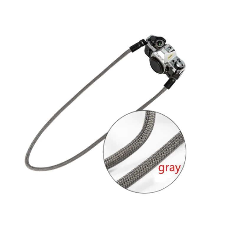 10pcs/lot Nylon Rope Camera Shoulder Strap Neck Strap for Mirrorless Digital Camera Leica Canon Nikon Olympus Pentax Sony - Цвет: Gray