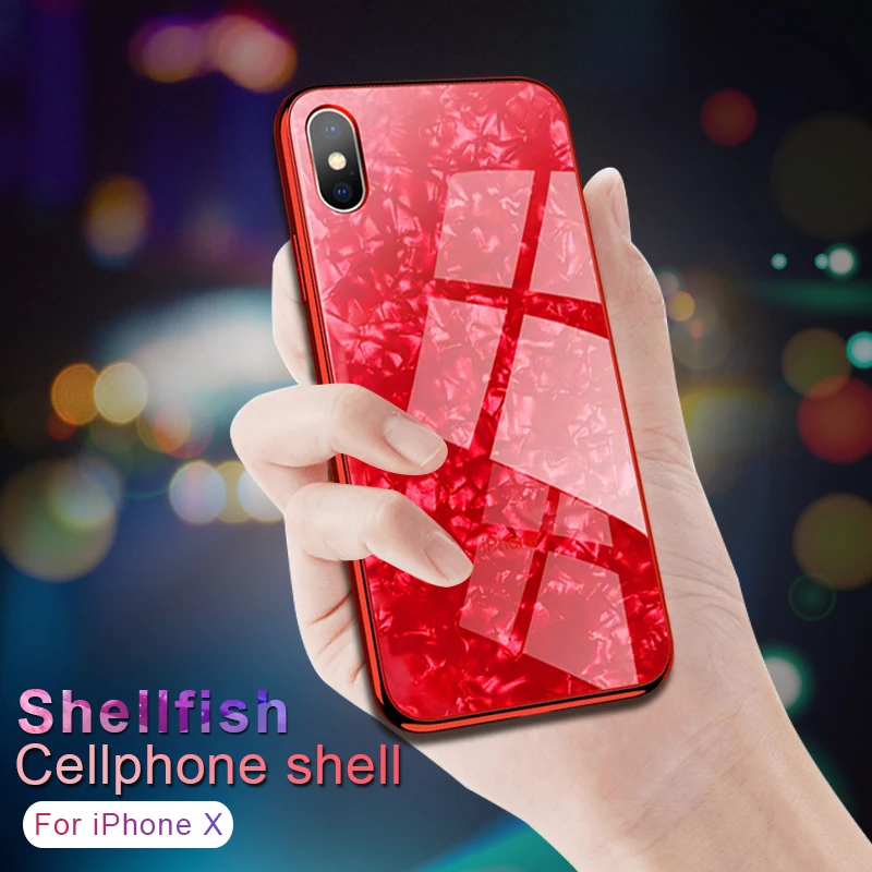 Роскошный стеклянный чехол RZP для телефона бампер iPhone X 6 s 7 8 Plus закаленное стекло +