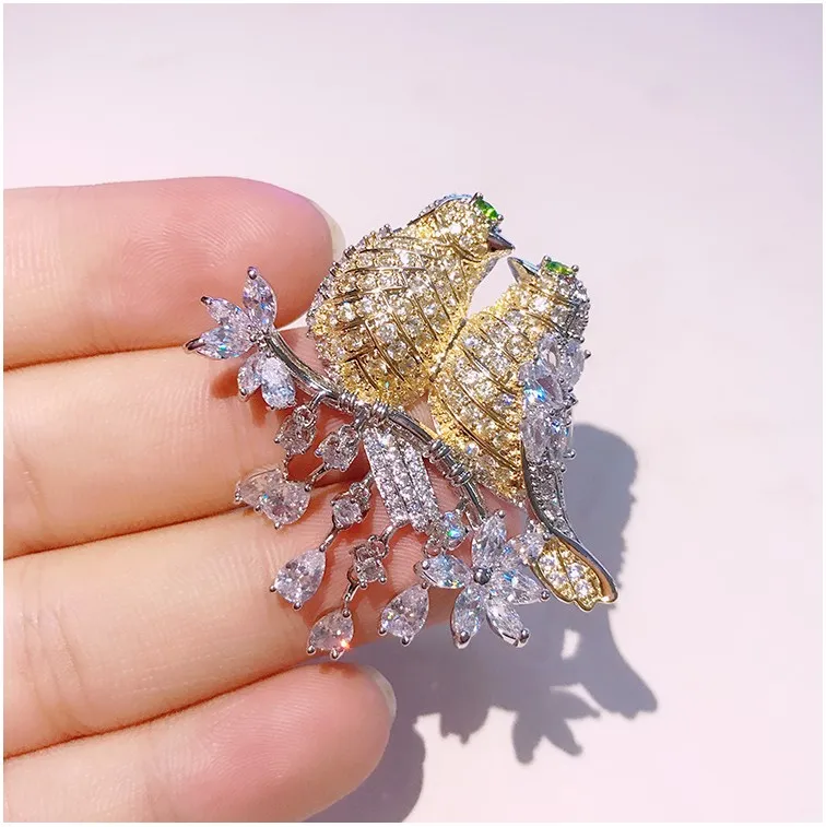 Free shipping 3pcs wedding favor bridesmaid present brooch animal bird diamond brooches for women pin Colored glaze | Дом и сад