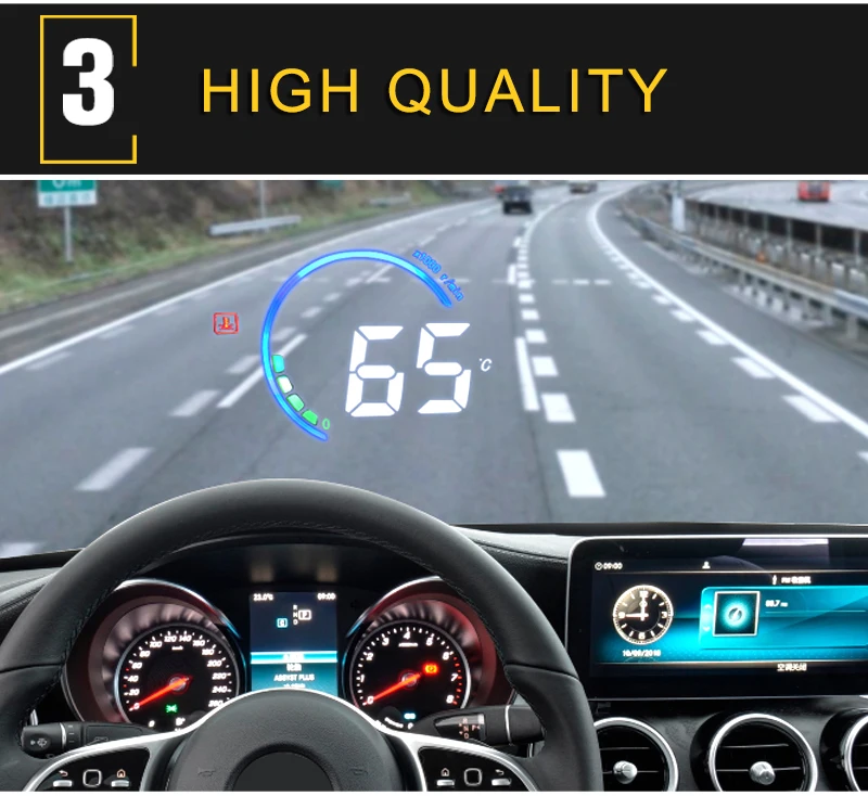 Автомобиль HUD на лобовое стекло Дисплей превышение скорости Предупреждение лобовое стекло сигнализации проектор Системы для Mercedes Benz C Class W205
