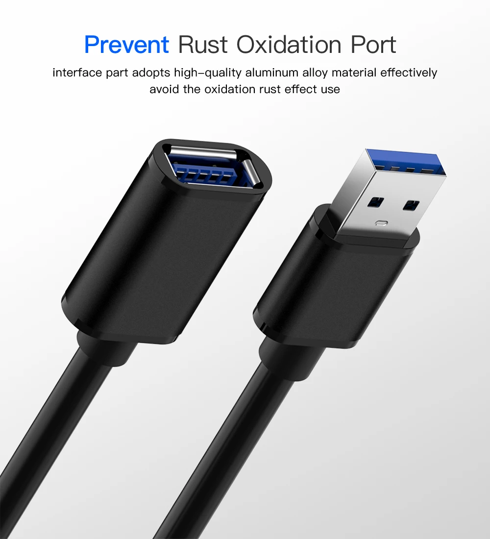 USB 3,0 удлинитель для мужчин и женщин кабель синхронизации данных быстрая скорость USB3.0 кабель для ПК клавиатура принтер камера мышь игровой контроллер