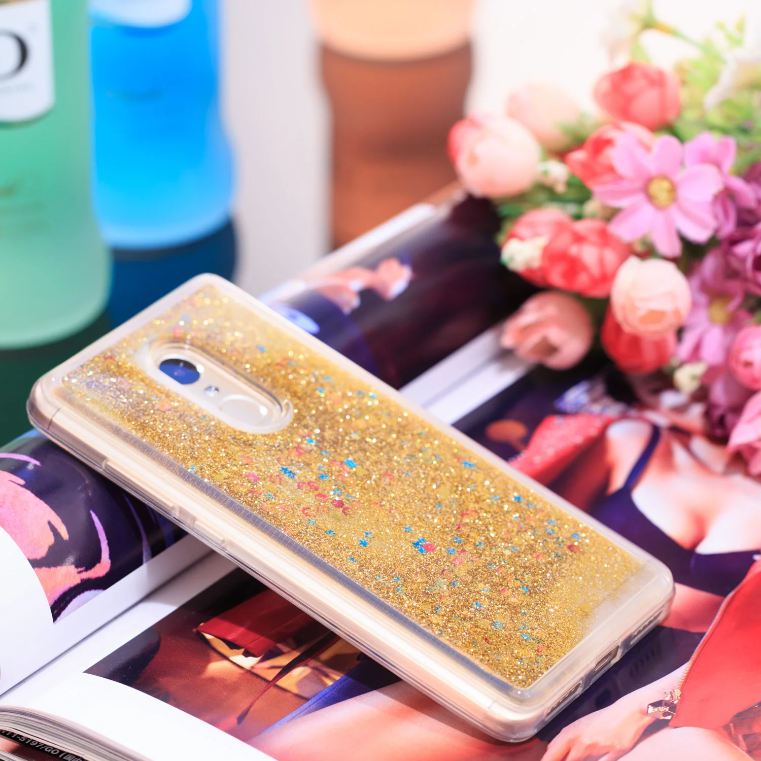 Блестящий блестящий чехол для Xiaomi Redmi Note 4 мягкий силиконовый с кристаллами и