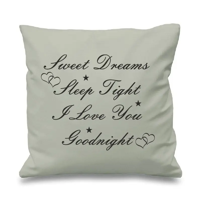 Цитата сладкие сны спать спокойно спокойной ночи чехол для подушки Чехол любящее