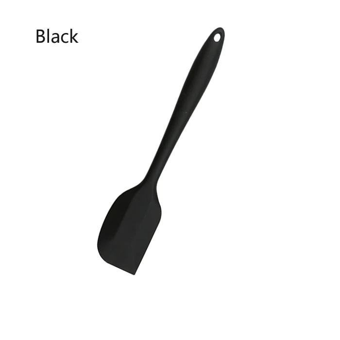 Black Горячая пищевая антипригарная силиконовая лопатка для приготовления пищи, набор для печенья, кондитерских изделий, скребок, лопатка для выпечки, силиконовая лопатка, инструмент - Цвет: Black