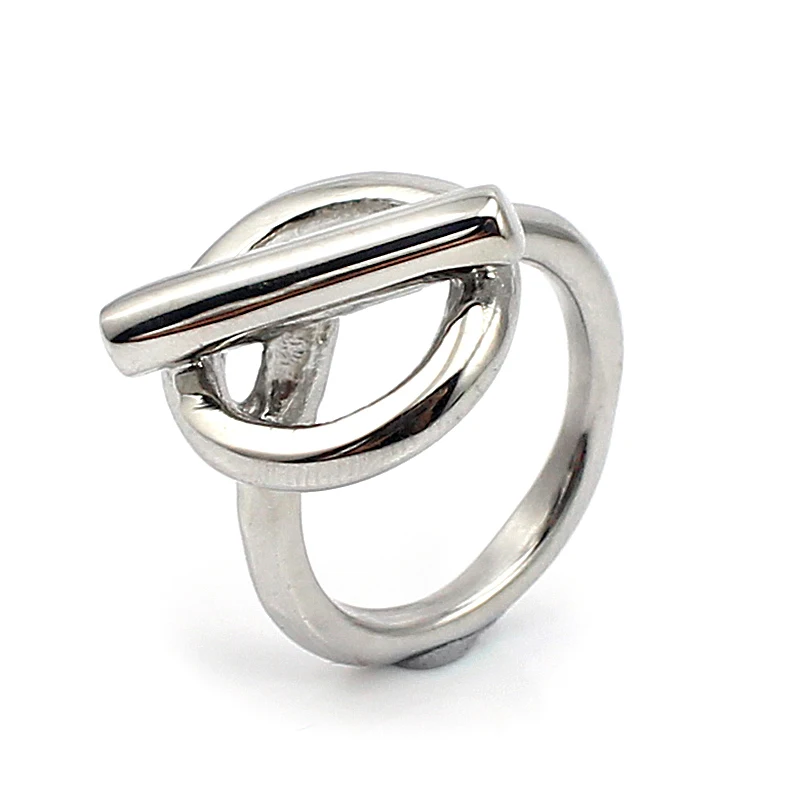 Openwork Switch Finger Ring for Women/Men Couple/Lovers Silver Color Stainless Steel Hollow Fashion Jewelry