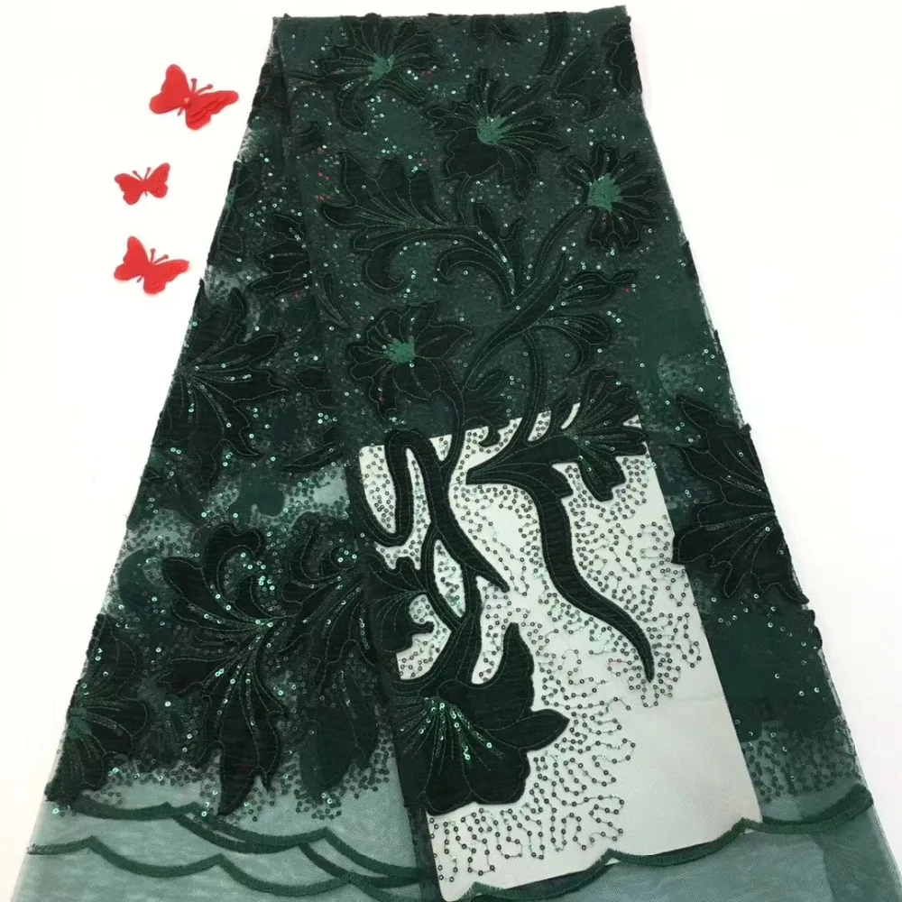 

Hot sale! Nigeria embroidered tulle net lace fabrics Christmas dress velvet fabrics of high quality TS