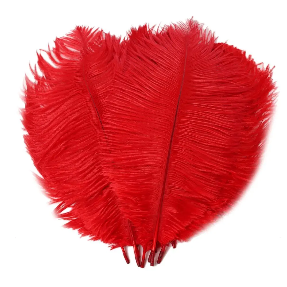 50pices/lot Red color Dyed wedding ostrich feathers size 15cm to 70cm long diy plumes party accessorys Carnival Plumas | Дом и сад