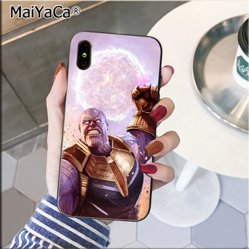 MaiYaCa Marvel Thanos Infinity мягкий резиновый чехол для телефона iPhone 8 7 6 6S Plus 5 5S SE XR X XS MAX Coque Shell