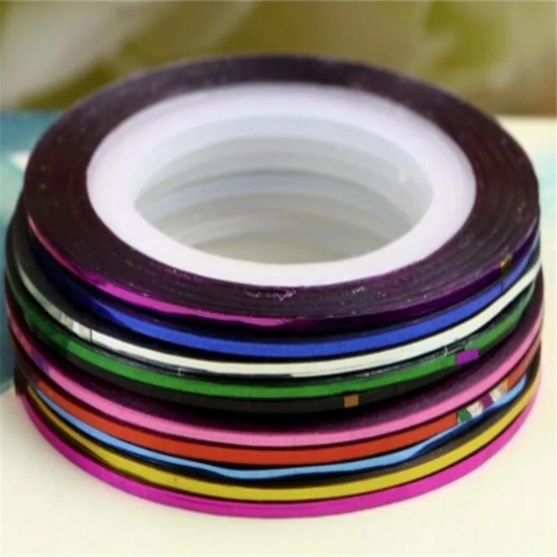 10 шт цвета красоты ногтей закатывает чередование линия советы украшения