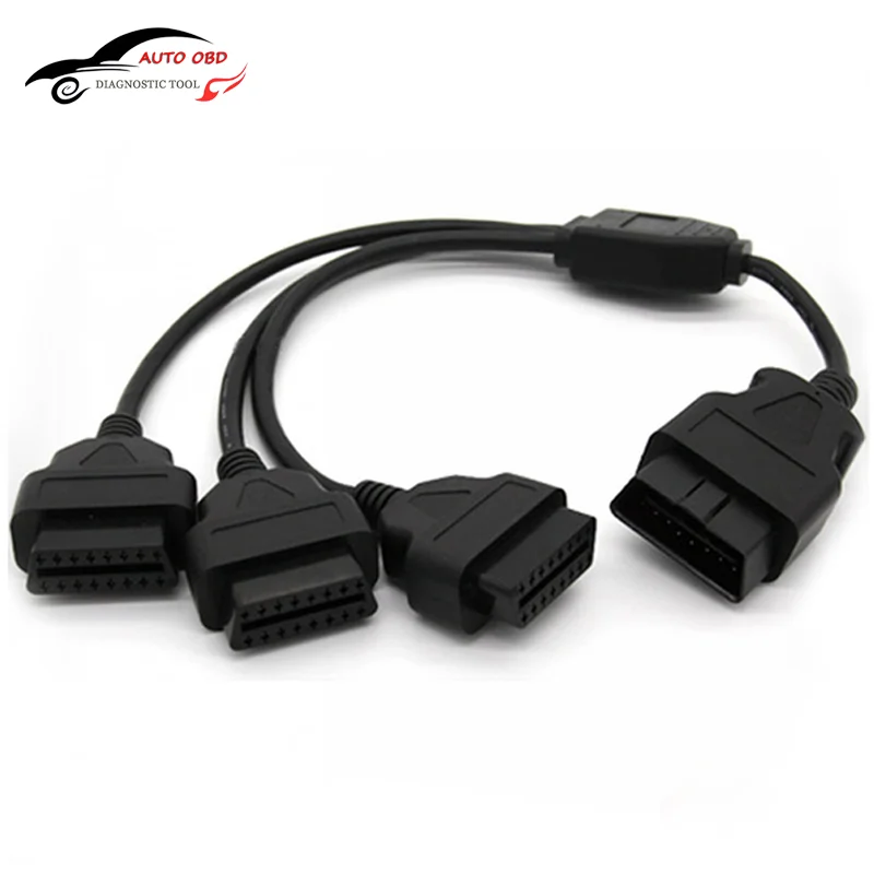 Прямой 16 Pin OBD 1 3 разветвитель кабеля удлинительные шнуры от штекера до тройного