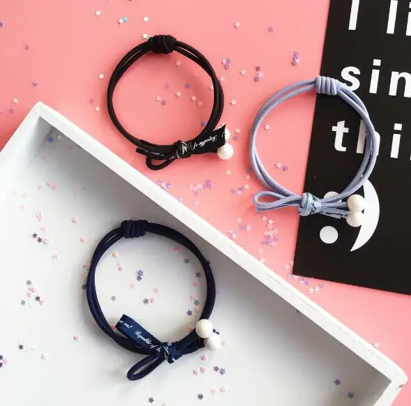 5pcs Fashion women cute bows Elastic rubber hairbands ladies Hair rope girl's Hairgum hair accessories | Аксессуары для одежды