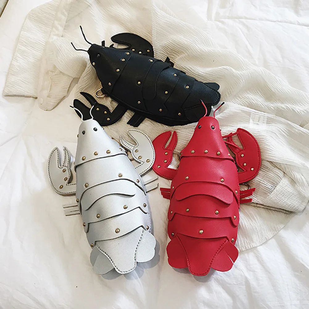 Модные женские туфли Творческий Омар Crossbody сумка смешно кошелек Tote цепи милые