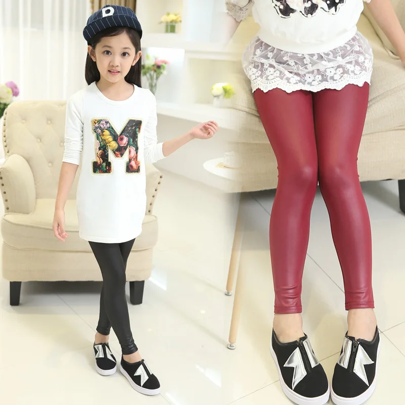 Детская мода Детские брюки Леггинсы для девочек с рисунком От 4 до 12 лет тонкие