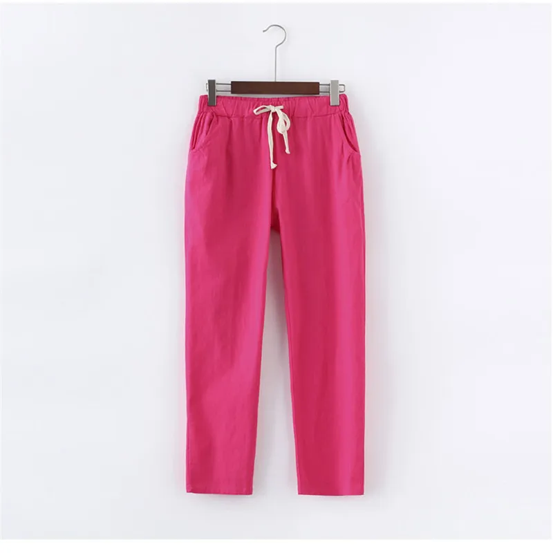 Женские брюки-шаровары Sanishroly повседневные брюки из хлопка и льна с высокой