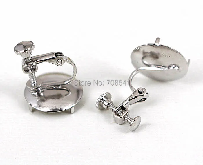 Пустые серьги основа круглые зубцы шпильки безель с филигранной застежкой на