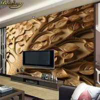 beibehang mural wallpaper for walls personalized romantic minimalist living room bedroom tv backdrop leaves 3d photo wallpaper