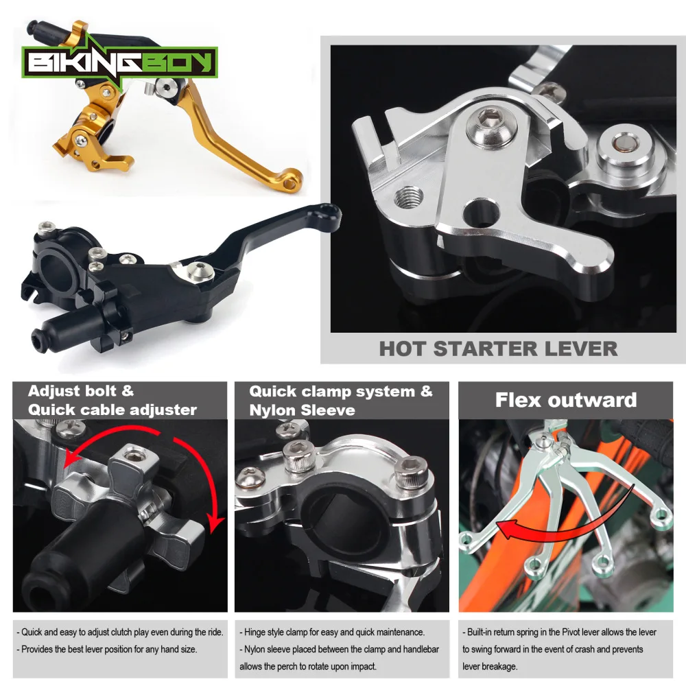 

BIKINGBOY For Suzuki RM 80 85 125 RMZ 250 RM-Z RMX 450 DRZ DR-Z 400 E S 22mm 7/8" Clutch Lever Perch Hot Start Dirt Bike ATV UTV