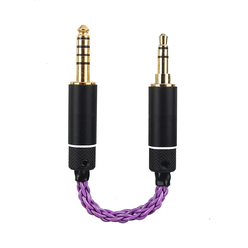 4.4mm-3.5mm OKCSC HiFi кабель-адаптер 2,5 мм 4,4 мм сбалансированный штекер папа-папа 3,5 мм папа аудио кабель Медь Серебро для наушников mp3-плеер - Цвет: 4.4mm-3.5mm