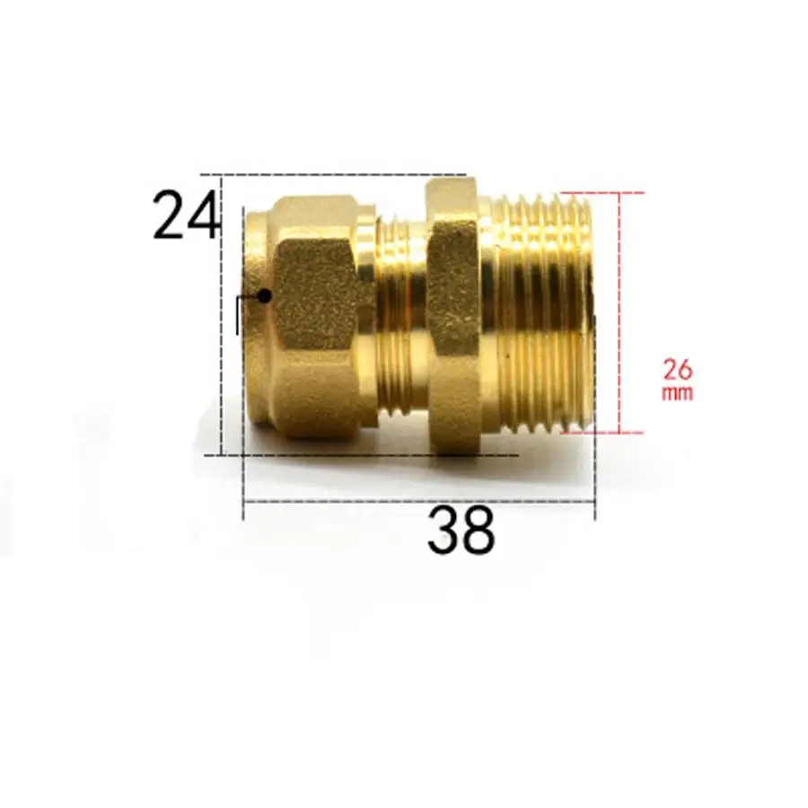 Fit 12/16 мм ID/OD PEX AL Tube x 3/4 &quotBSPP Мужской Латунный фитинг для труб Соединительный