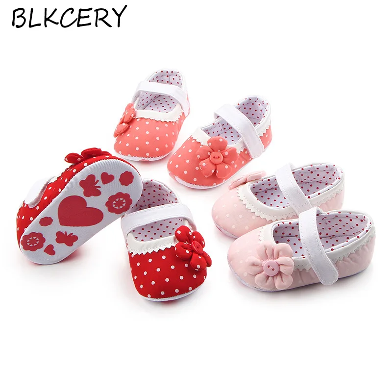 

New Fashion Baby Girl Shoes Cute Flowers Princess Footwear Infant Anti-Slip Sole Crib Shoes Toddler Hook and Loop First Walkers